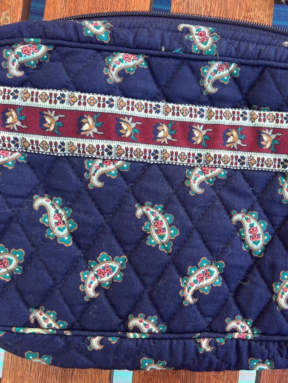 vtg retired vera bradley shoulder bag blue print made in US
